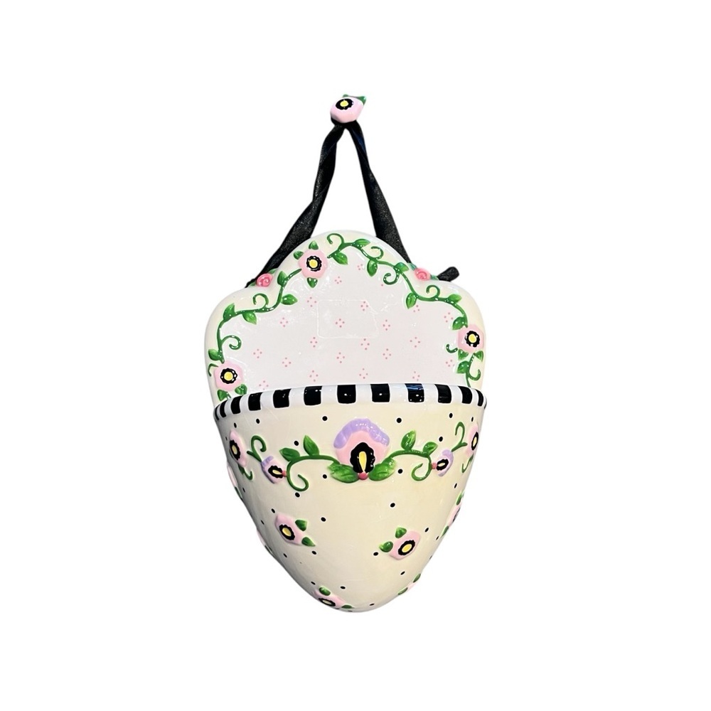 Mary Engelbreit Hand-Painted Floral Wall Pocket